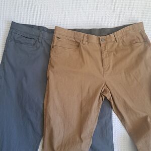 English Laundry *2 Pairs* Pants Men 40 x 30 Brown Gray Straight Flex Waist